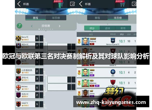 欧冠与欧联第三名对决赛制解析及其对球队影响分析